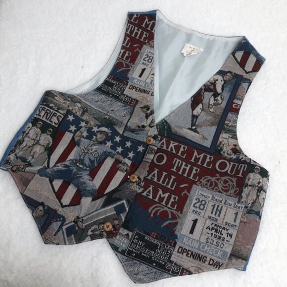 Vintage Me & My Teddy Bear Sportswear Tapestry  Baseball Vest Ballgame Medium - Picture 1 of 6